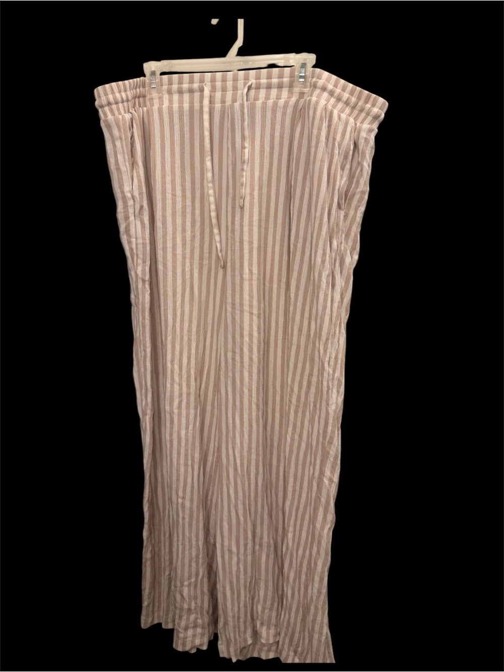 Women's Torrid Beige and White Vertical Stripe Wide Leg Pants